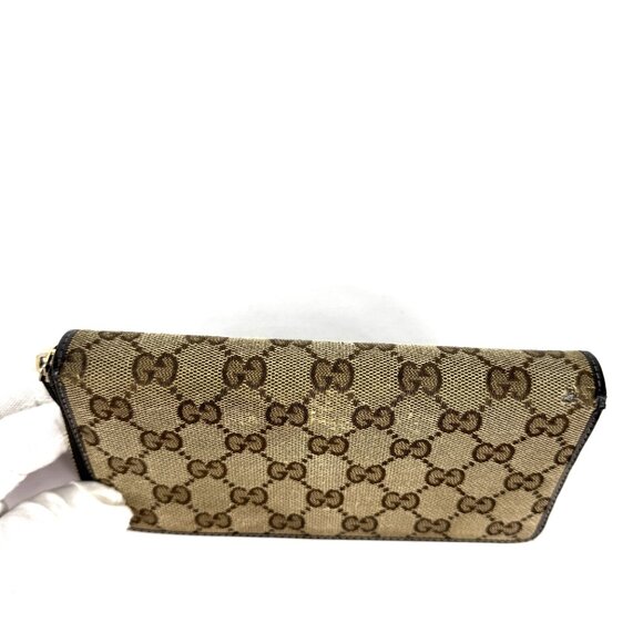 Gucci Monogram Zip Around Sherry Line Bow Accent Wallet - Picture 2 of 8